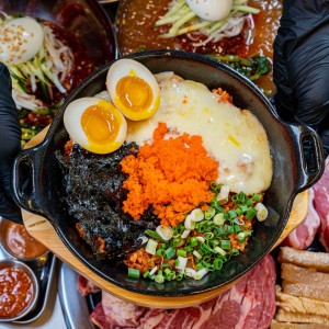 치즈 날치알 철판 볶음밥