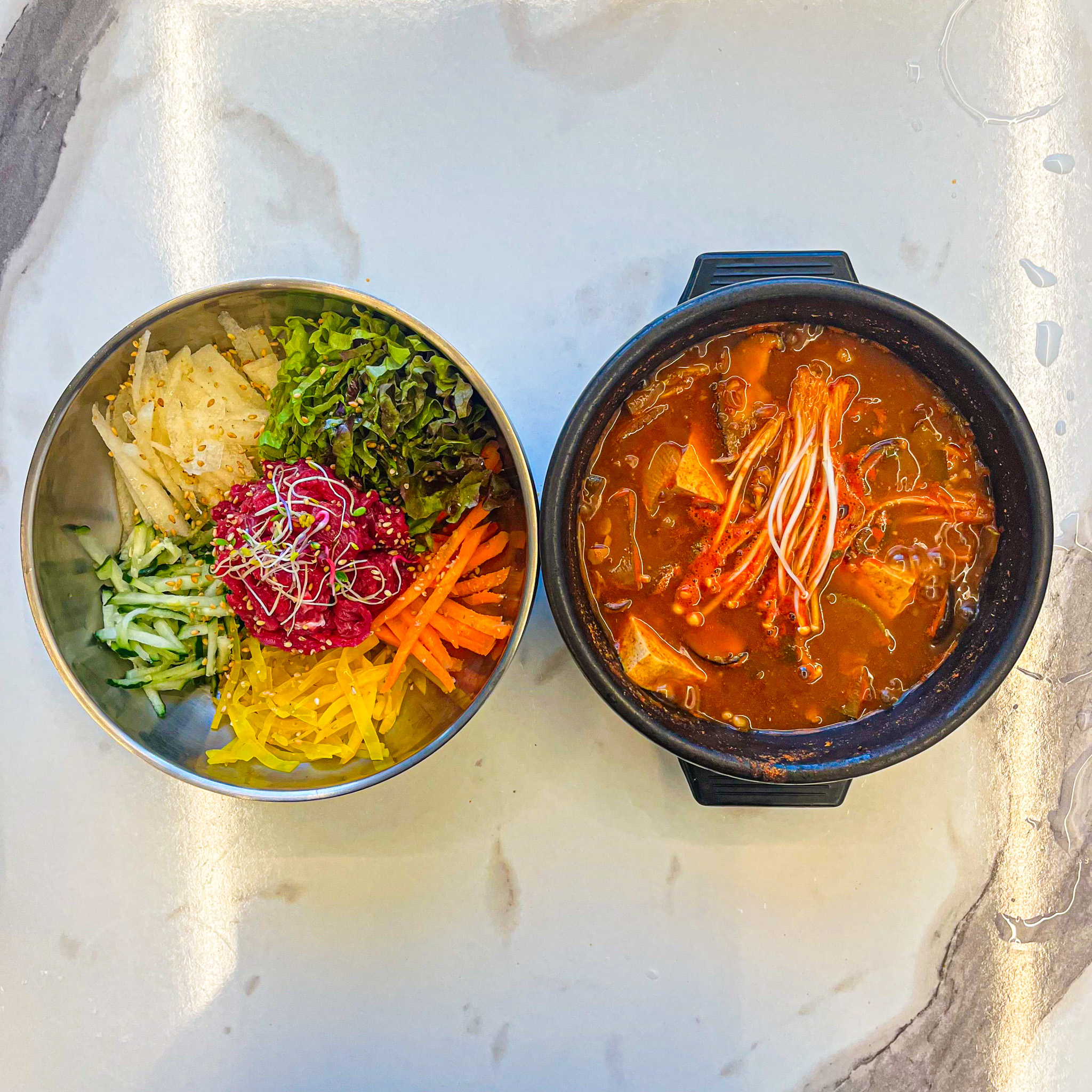 한우육회비빔밥+된장찌개
