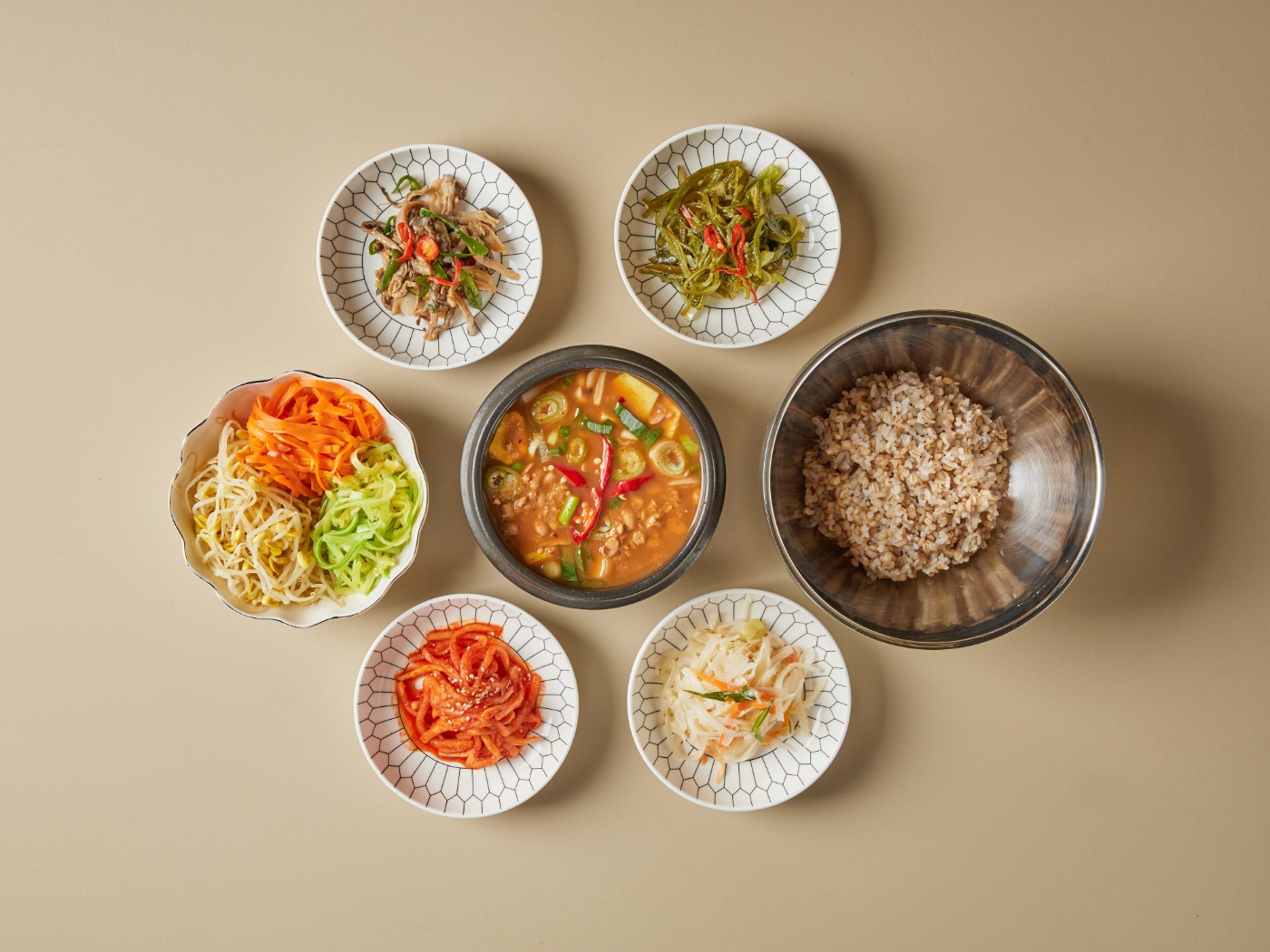 검정보리밥+나물+청국장