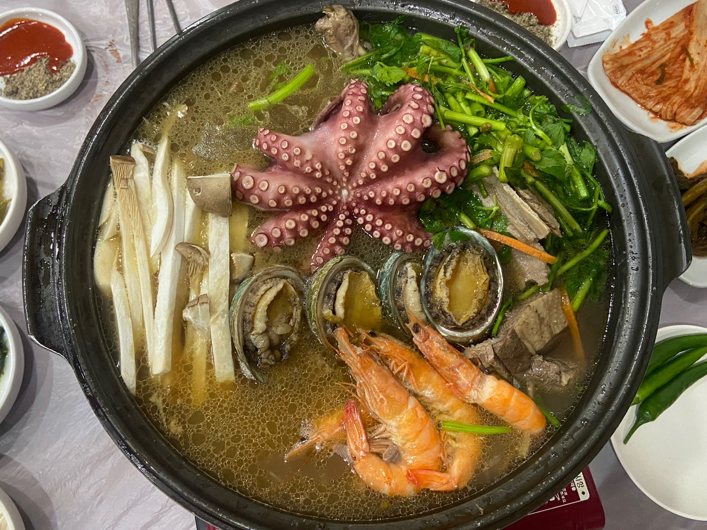 해물 닭 백숙