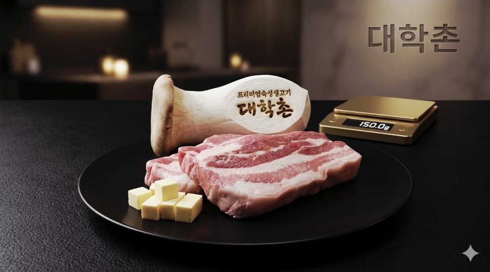 두툼생오겹살 Thick pork belly meat