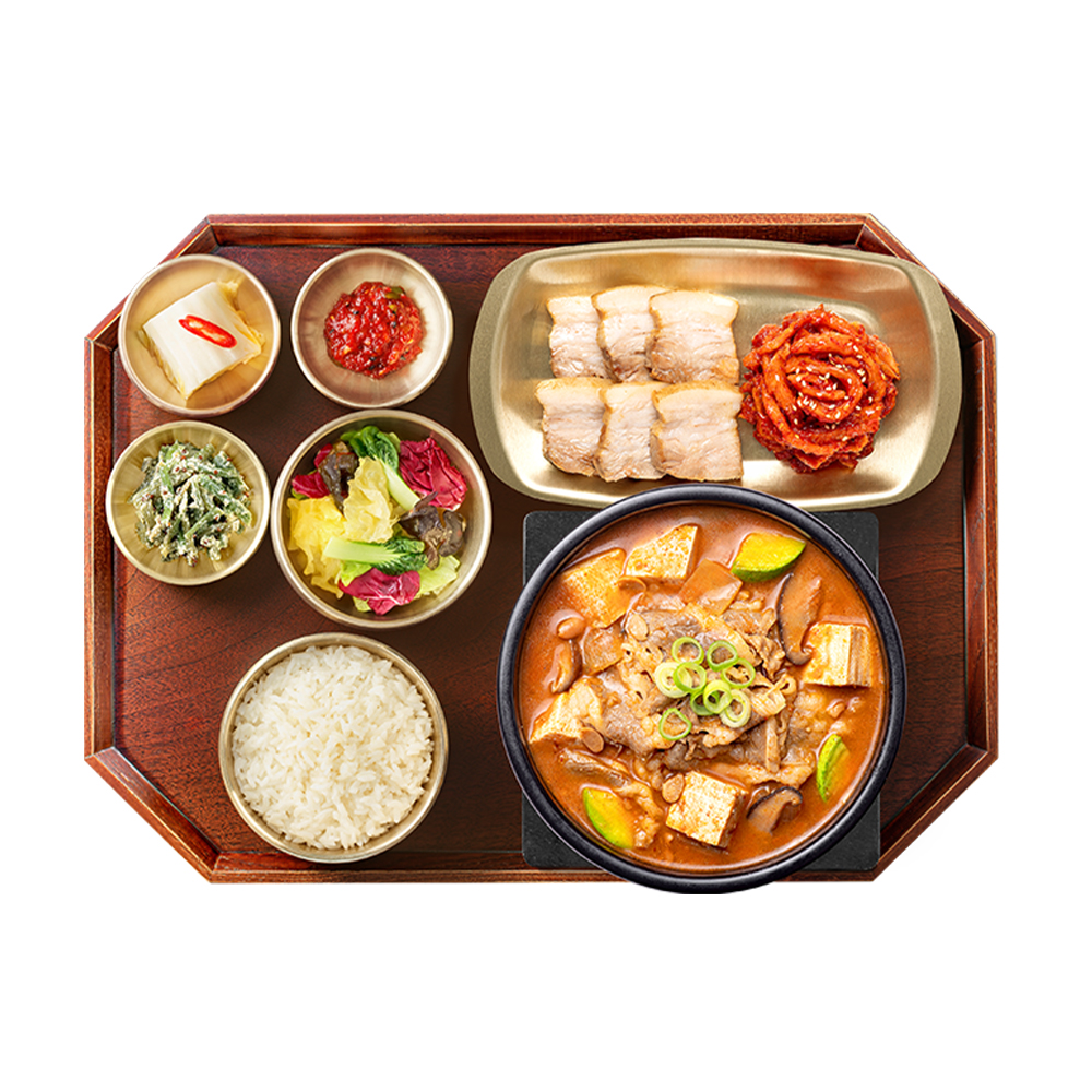우삼겹된장찌개와 삼겹수육
