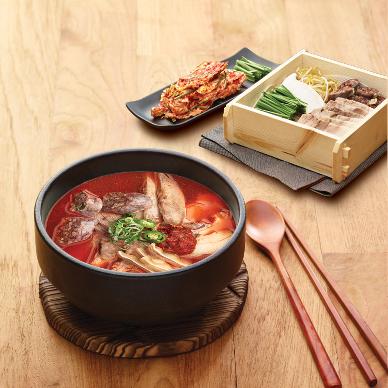 편백찜정식(얼큰순대국밥)