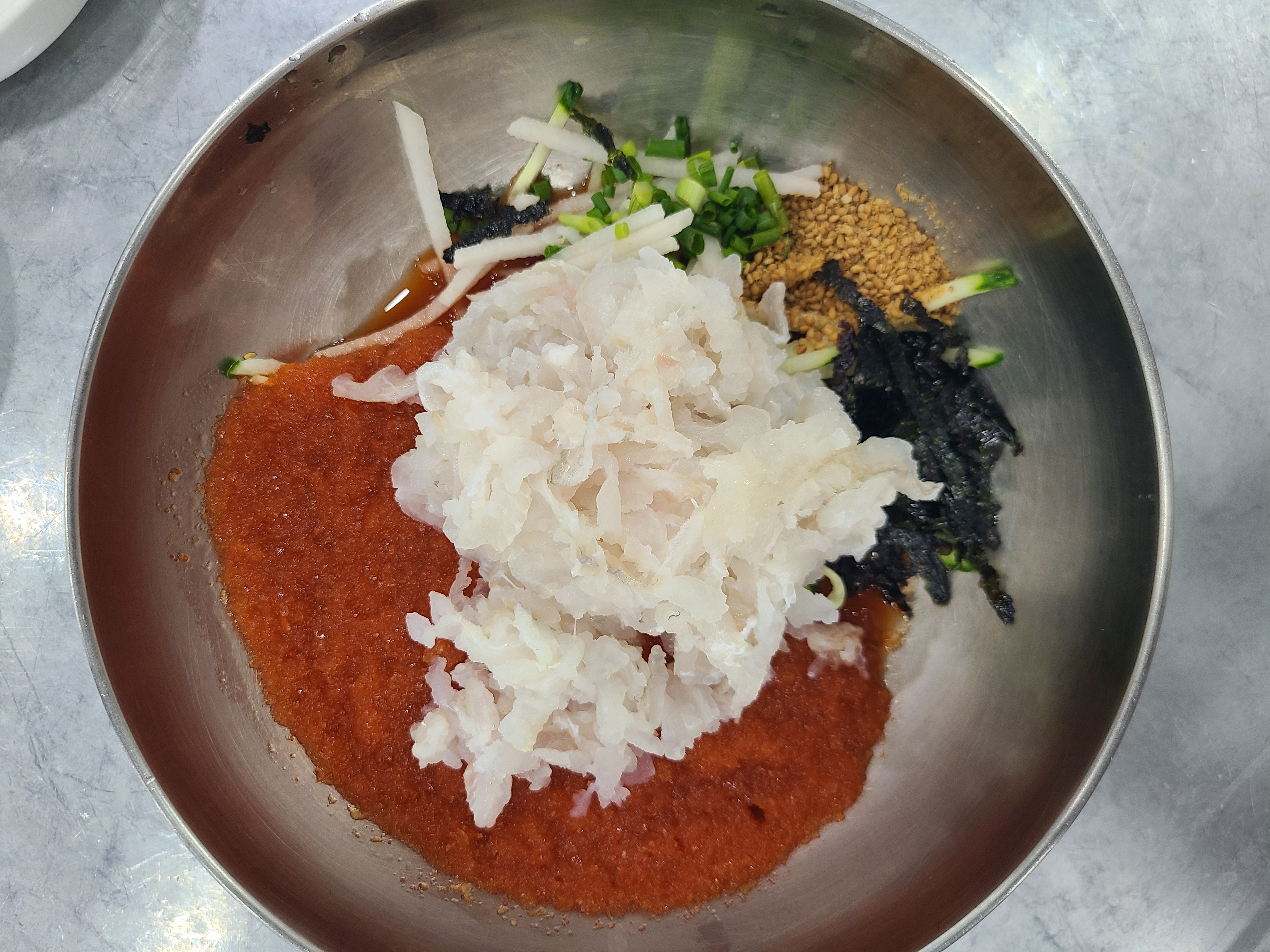 육수물회(참가자미)