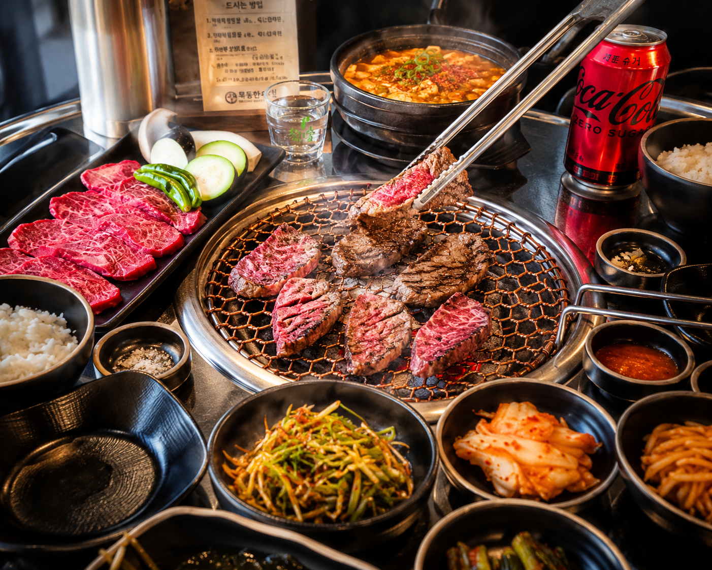 숯불한우 식사