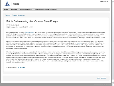 http://help.flexilio.com/entries/41131397-Points-On-Increasing-Your-Criminal-Case-Energy
