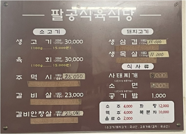 Palgongsikyuksikdang (팔공식육식당) 1