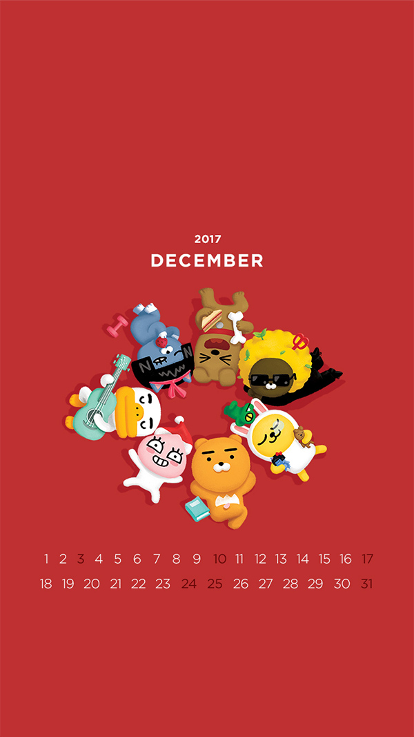 2017년 12월 배경화면(달력)