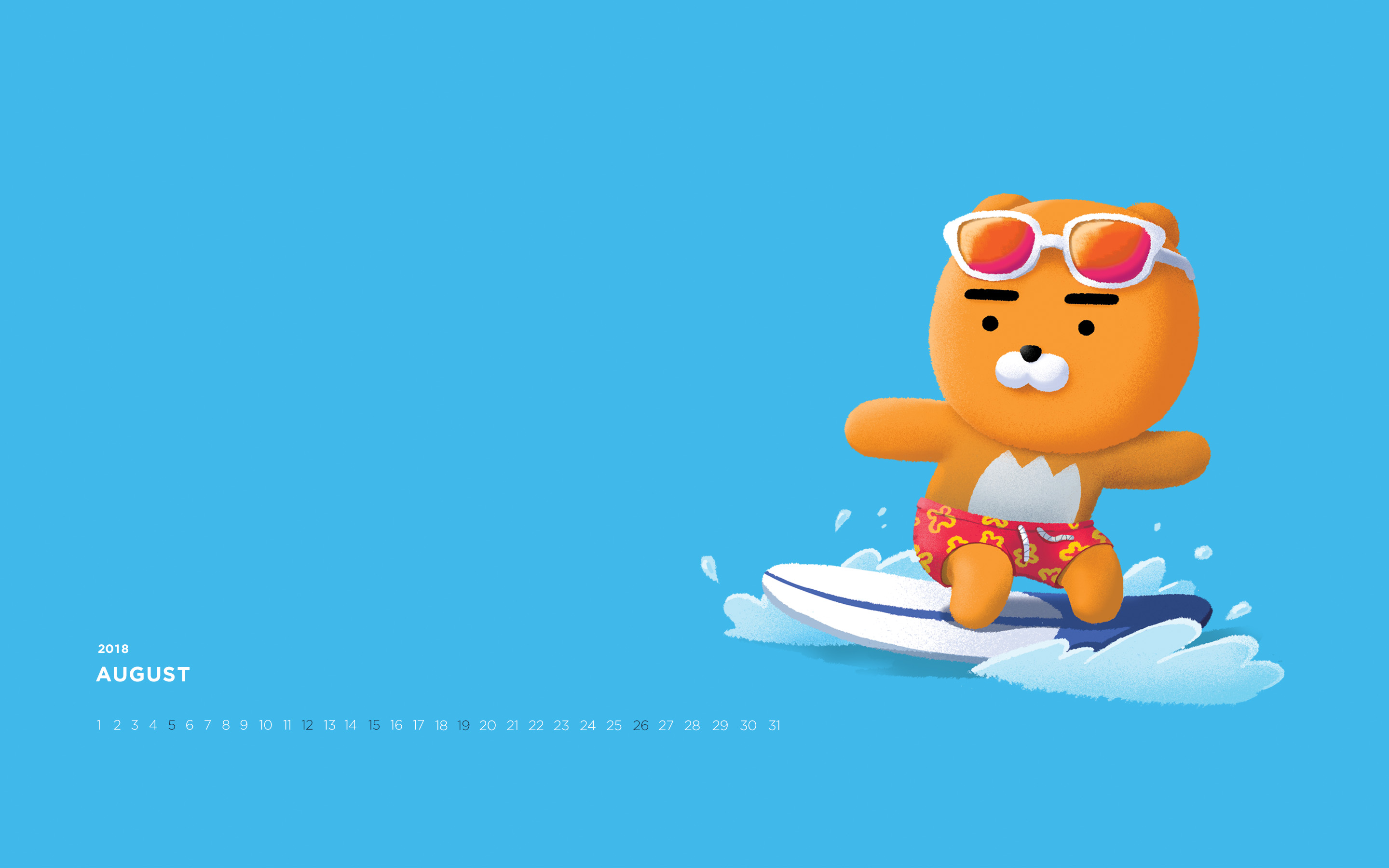 2018년 8월의 배경화면(달력)