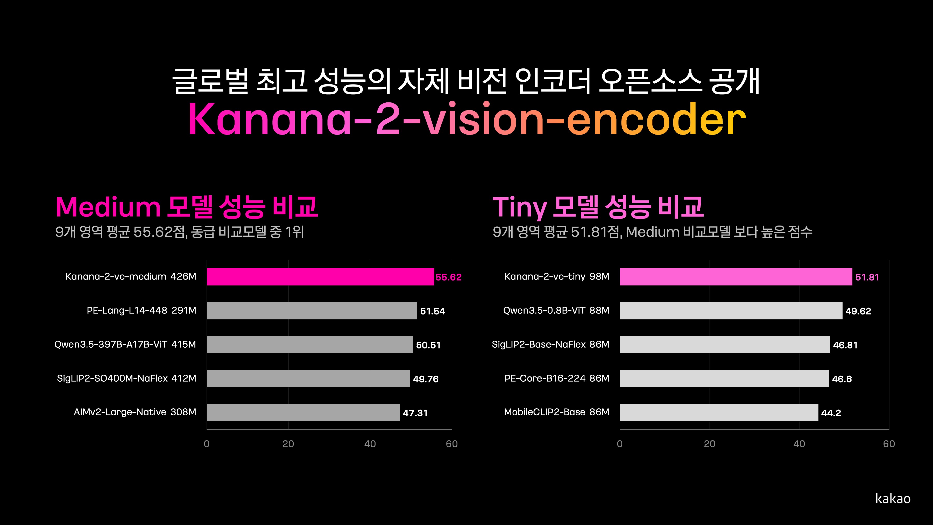 카카오, 자체 개발 AI 비전 인코더 Medium·Tiny 두 모델 가중치 공개