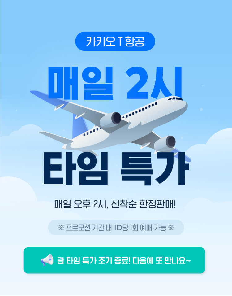 카카오 T 항공 매일 2시 단독 특가 카카오 T 항공 매일 2시 단독 특가