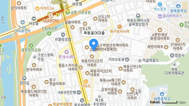 묵동홍어마을 위치가 표시된 카카오맵 약도