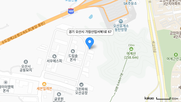 MYS 오산 사업장 위치를 표시한 카카오맵 지도