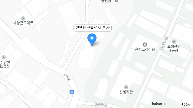 한텍테크놀로지 울산본사 지도