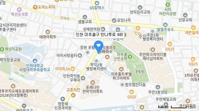 인천광역시 미추홀구 한나루로 448 카카오 지도