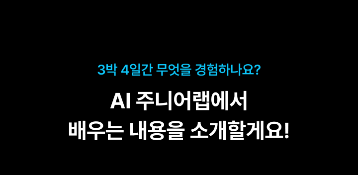 AI 주니어랩에서 배우는 내용에 대한 설명 이미지입니다.
