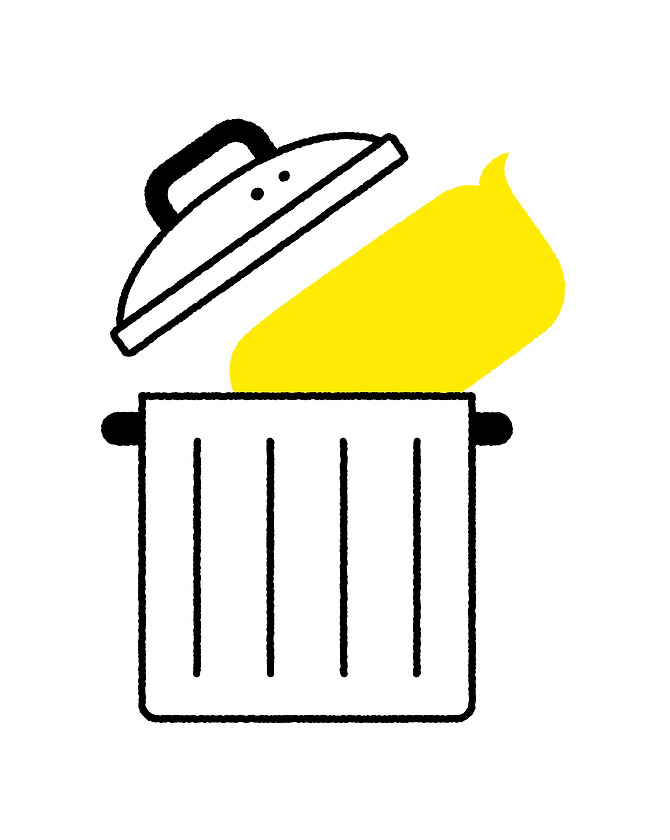 휴지통에 메시지 창 모양이 담기는 그림